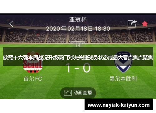 欧冠十六强本周战况升级豪门对决关键球员状态成最大看点焦点聚焦